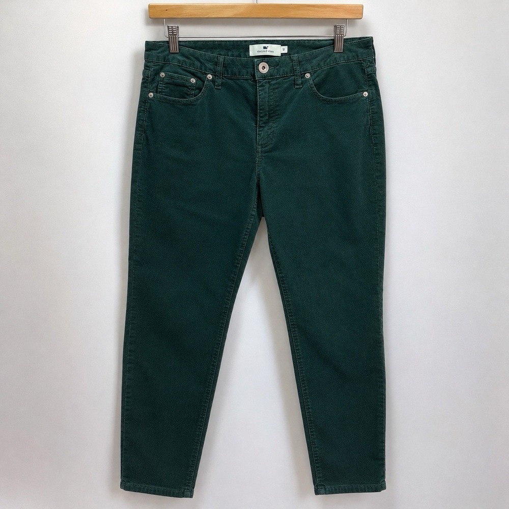 Vineyard Vines High Rise Skinny Jeans Green Women's Size 12 Stretch Pants